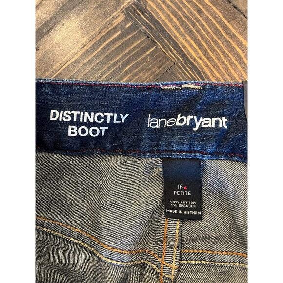 Lane Bryant Distinctly Boot Jeans Womens 16P Blue Petite Stretch Comfy Western - Picture 2 of 12